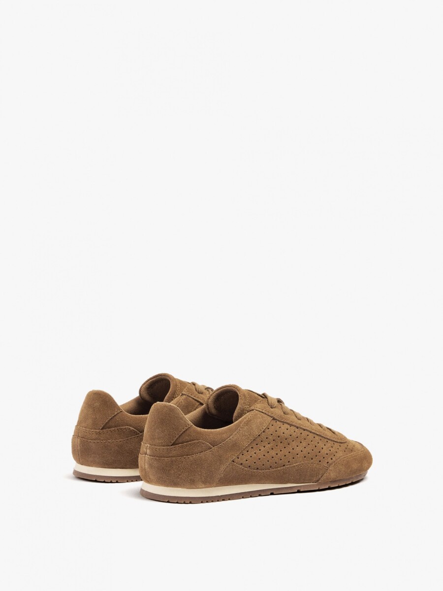 Zapatillas De Piel Monocromáticas camel