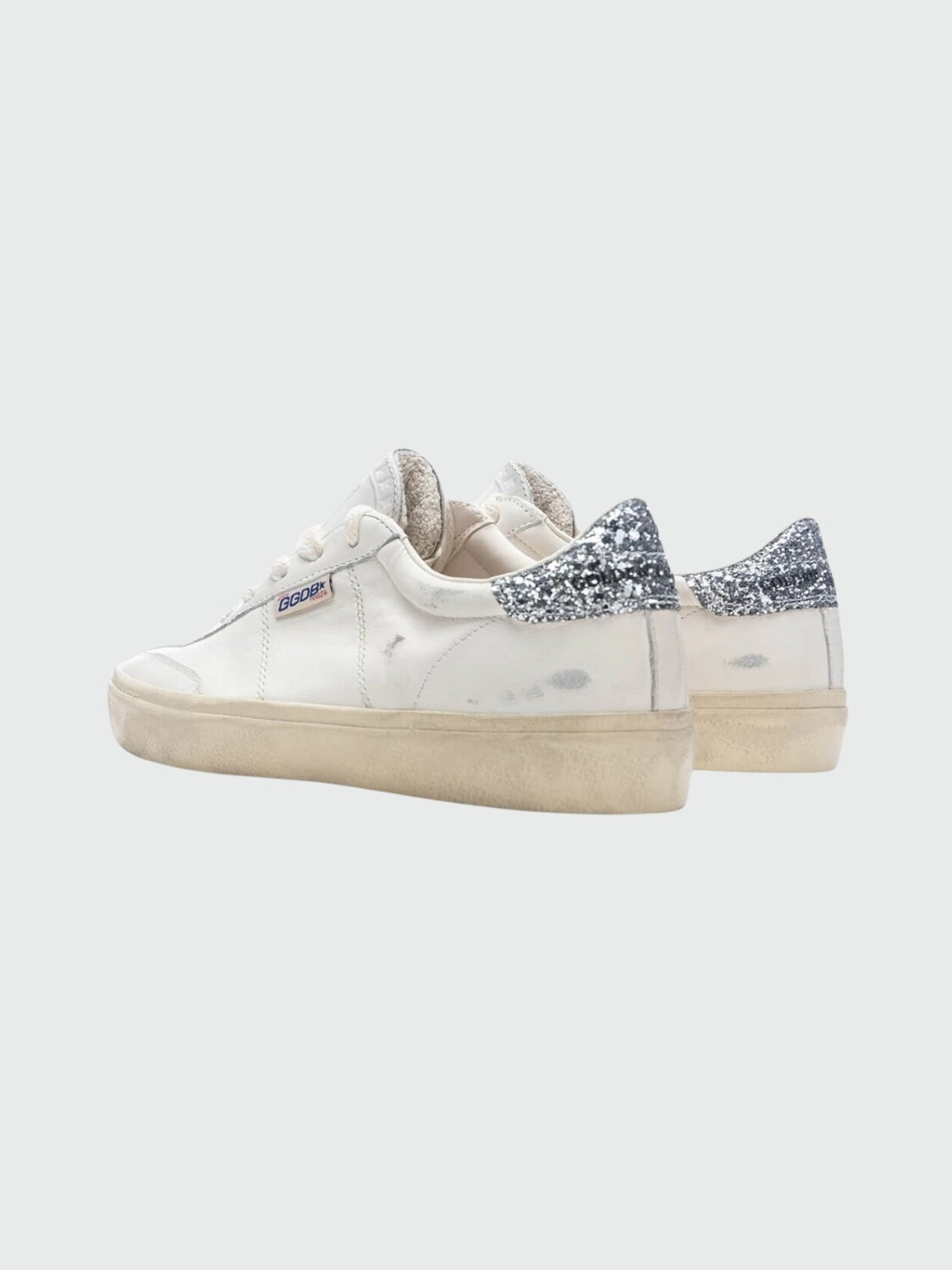 Golden Goose-Championes de cuero acordonados, Soul star Blanco