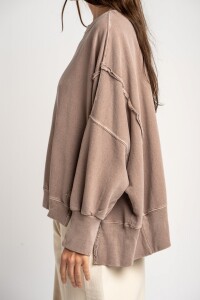 Sweater Lavado Rosa Viejo