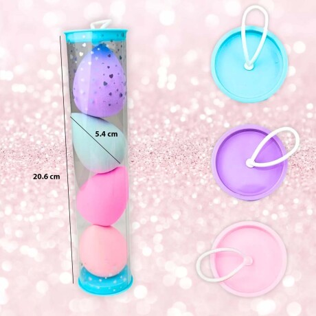 Set de 4 esponjas para Difuminar Maquillaje Verde Agua