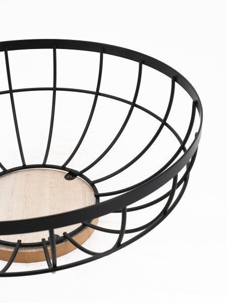 FRUTERO DE METAL Y MADERA NEGRO