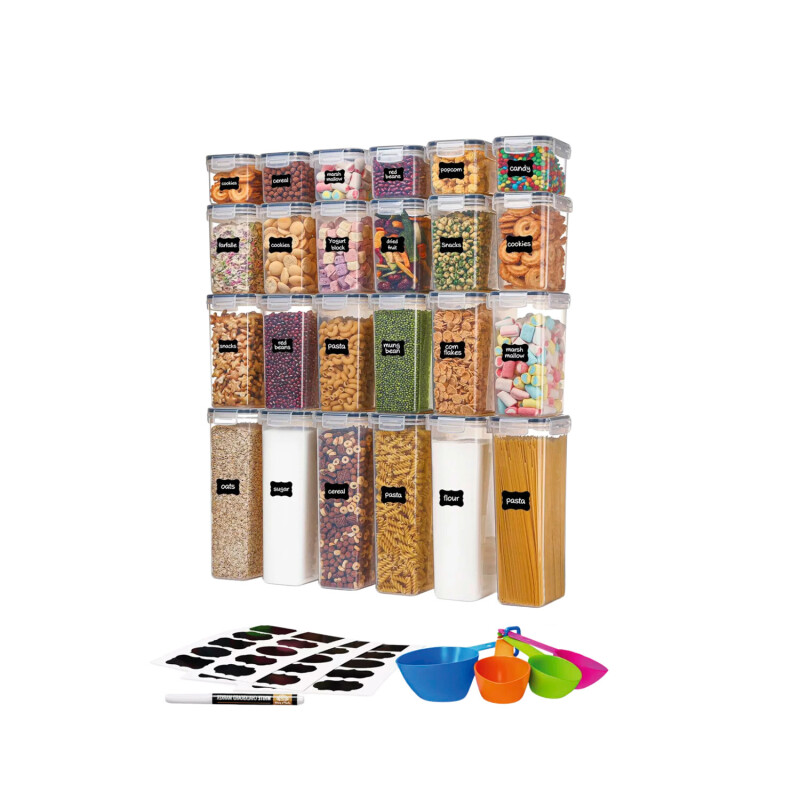 Set de 24 Recipientes Herméticos con Tapa Apilables Lumax Set de 24 Recipientes Herméticos con Tapa Apilables Lumax