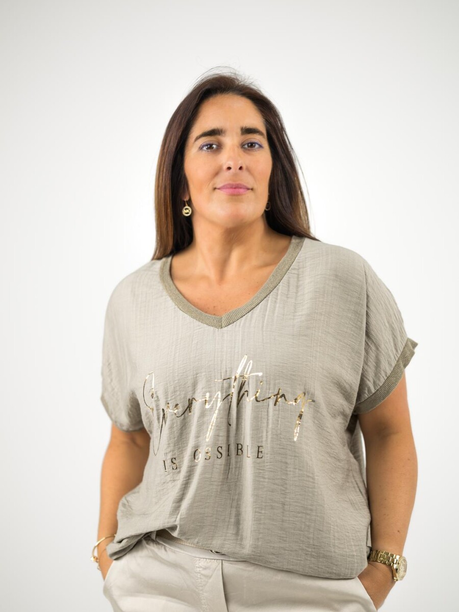 Blusa viscosa con lurex dorado Visón