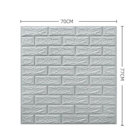 Set 12 Revestimiento 70x77 3D Ladrillo Adhesivo Pared Gris