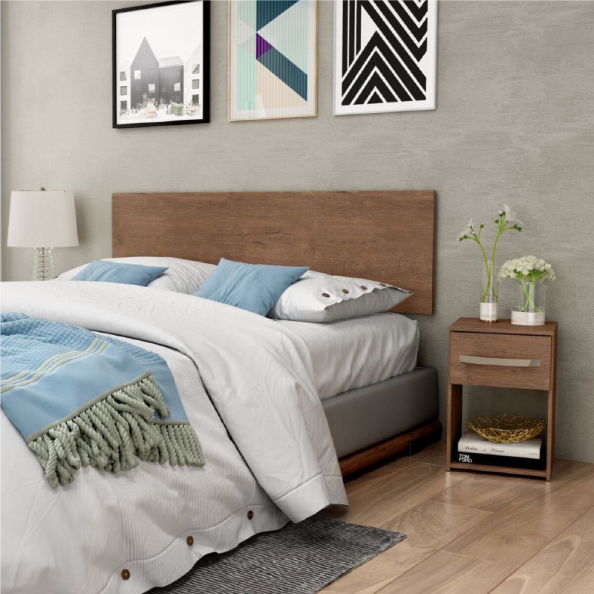 Respaldo de Sommier C/ 2 Mesas de Luz - MDP - DAKAR 