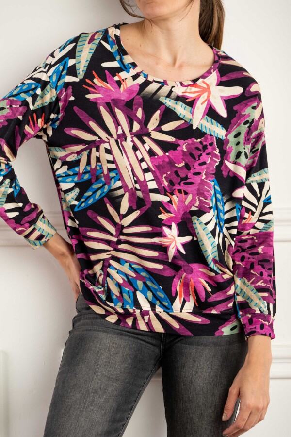 Sweater Print Negro