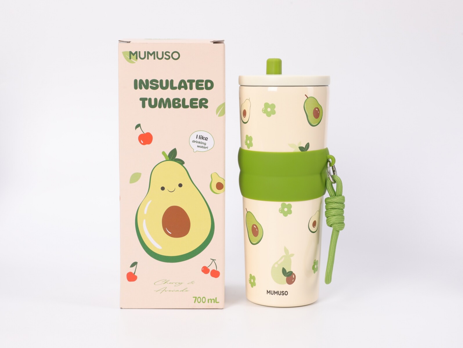 VASO TÉRMICO DE PALTA CON PAJITA (ROJO/700 ML) 