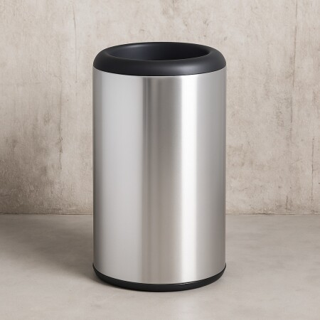 PAPELERA TACHO BASURA TRAMONTINA 31 LITROS PLATEADO