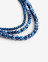 Collares Cortos Collar Corto Layer Beads - Azul Medio