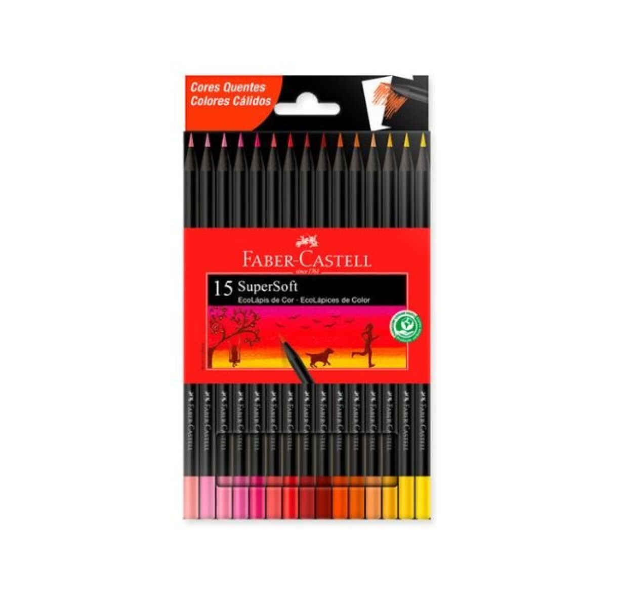 Lápices De Colores Faber-Castell x12 Supersoft Cálidos 