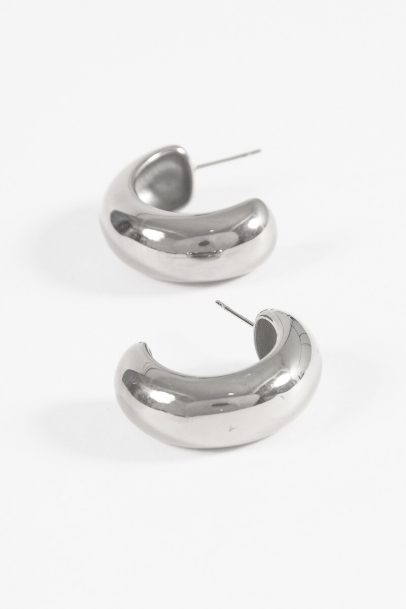 Aros acero grueso plateado