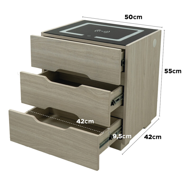 Mesa De Luz Con Luces Y Cargador De Celular Puertos Usb Mesa De Luz Con Luces Y Cargador De Celular Puertos Usb