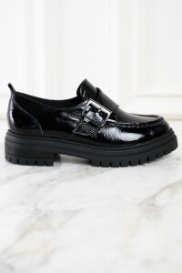 Zapato Hebilla Charol Negro