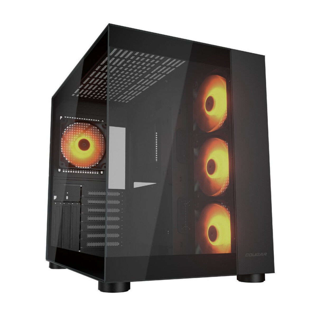 Gabinete Gamer Cougar Fv150 Rgb Fan X 4 Mid Tower - GABINETE COUGAR FV150 RGB BLACK 