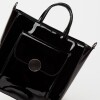 Shopper The Circle En Cuero Graneado Charol Negro