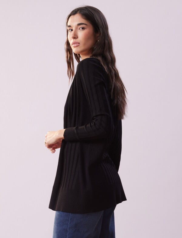 Cardigan Rib NEGRO