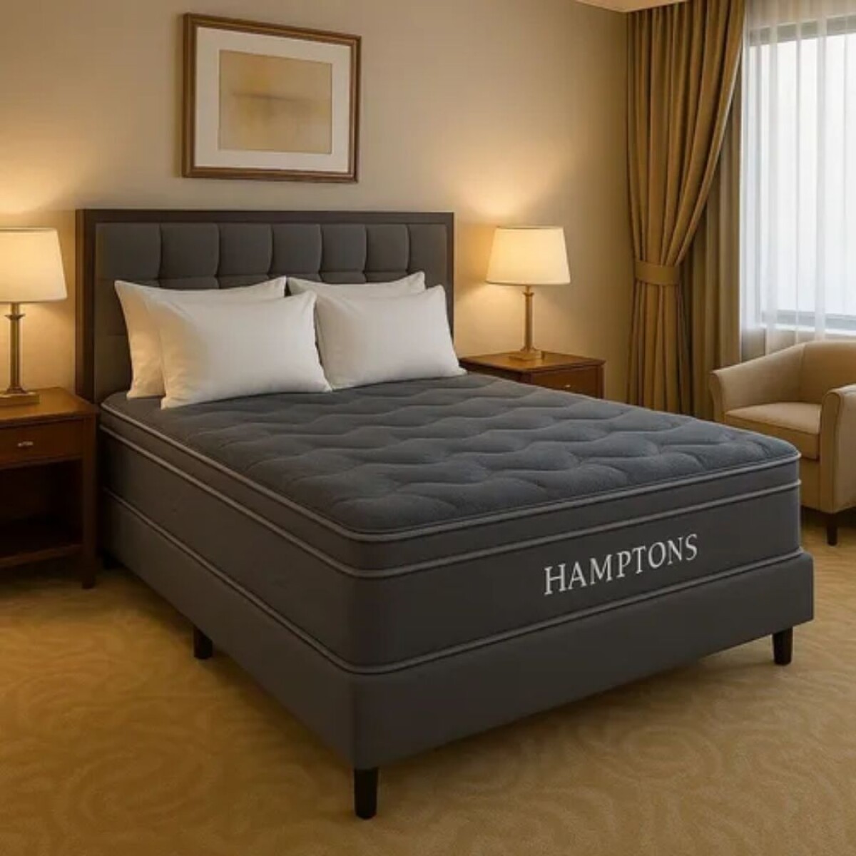 Sommier 2 Plazas Hamptons Hybrid Silver - Gris 