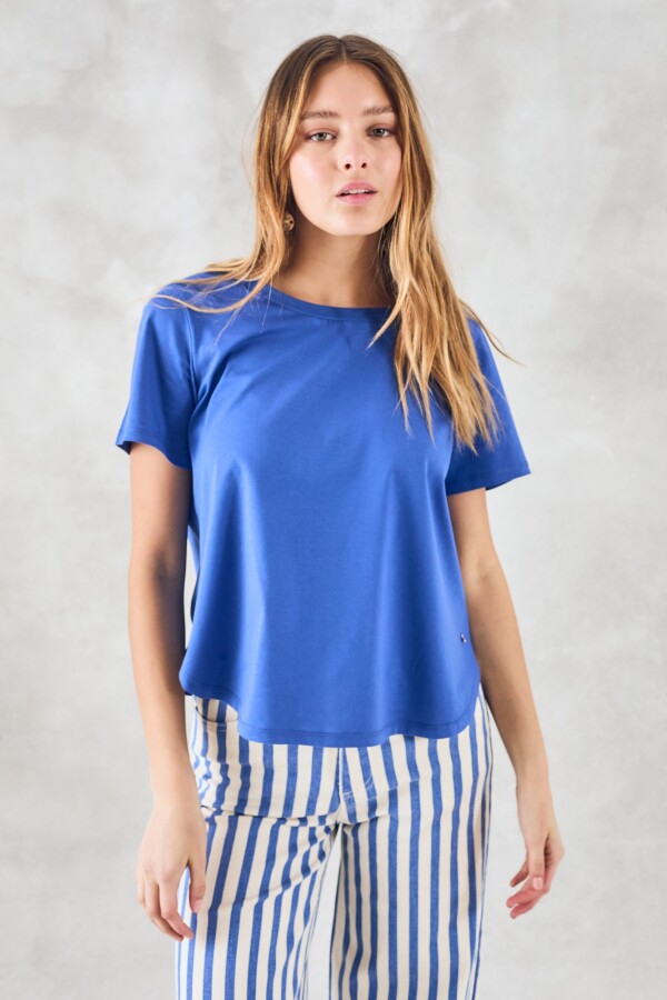 Remera Algodón Peinado Cerúleo
