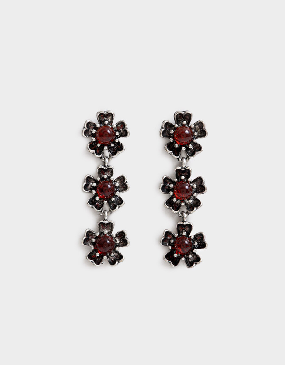 Aros Colgantes Flores 