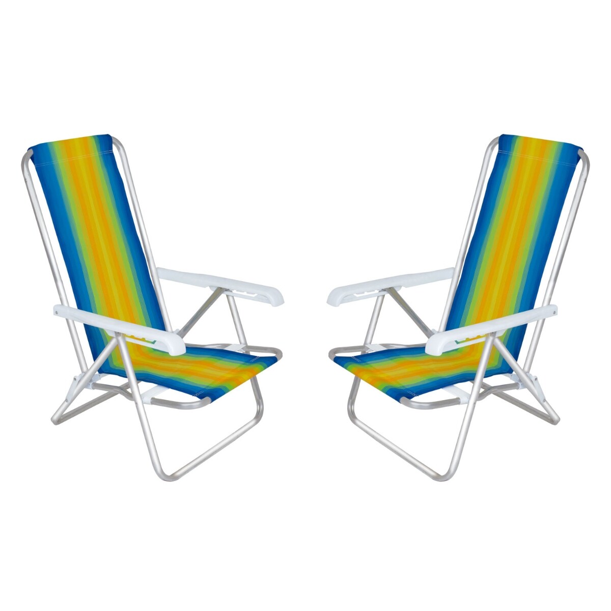 Set x2 Silla reclinable 4 posiciones aluminio - AMARILLO 