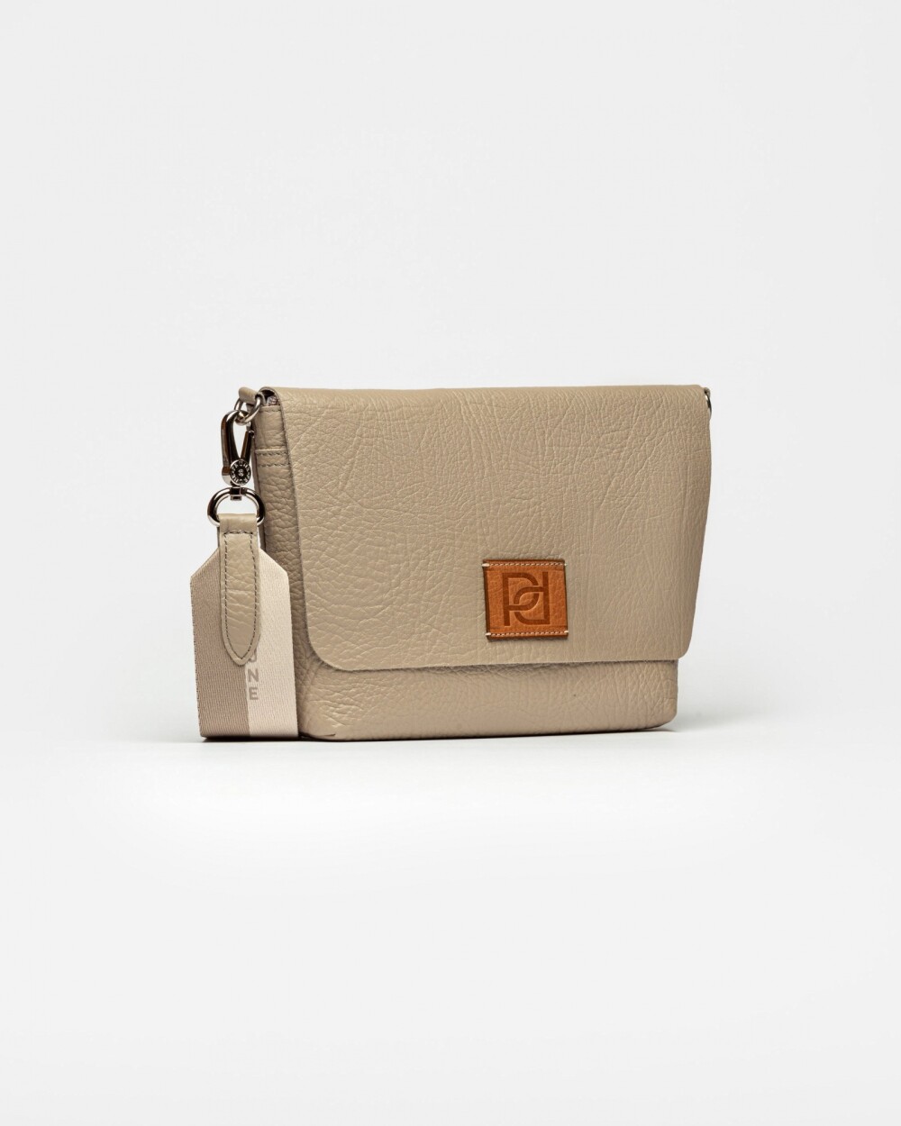 Morral Nina en cuero graneado Taupe