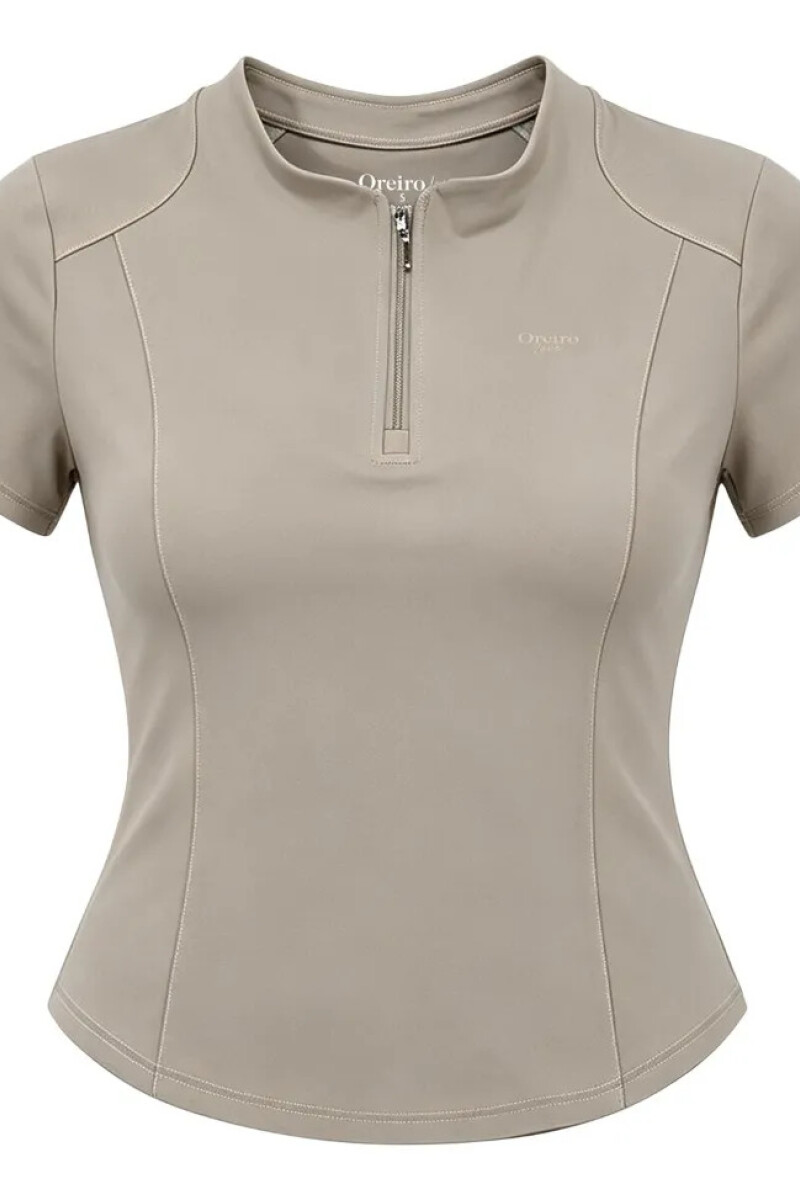 Remera Medio Cierre Oreiro Beige