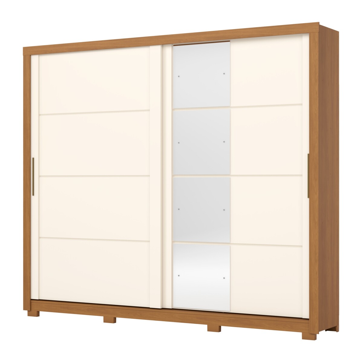 ROPERO PALACE 2 PUERTAS 4 CAJONES INTERNOS 1 ESPEJO GUARDARROPA CLOSET ARMARIO - OFF WHITE 