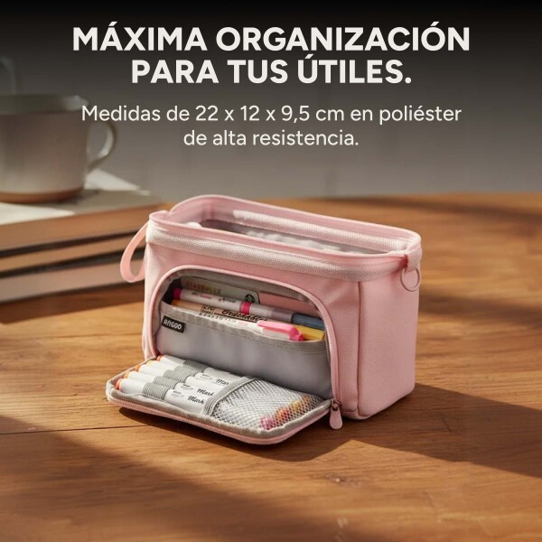 Cartuchera Escolar Liceal Organizador 22cm Gran Capacidad Color Rosado