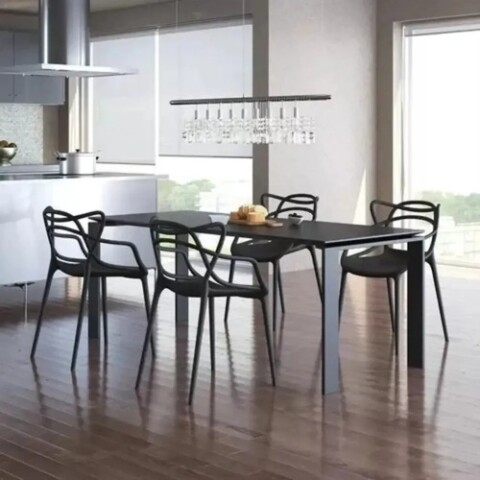 Silla Comedor ComboHome Allegra Nórdica Exterior Interior Negro 1