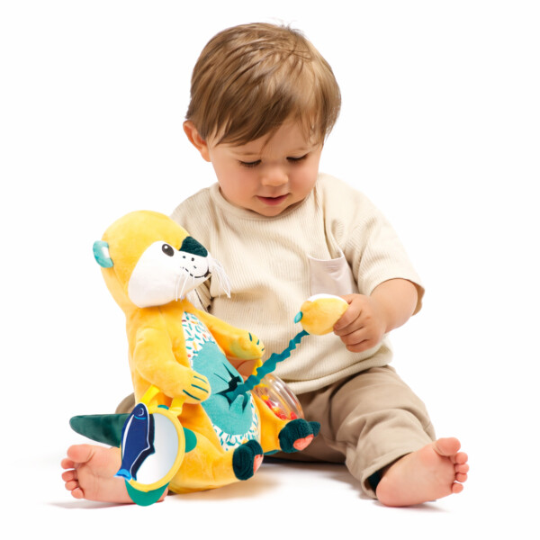 Juguete Sensorial Infantil Bebés Mamá Nutria 8 Actividades Color Amarillo