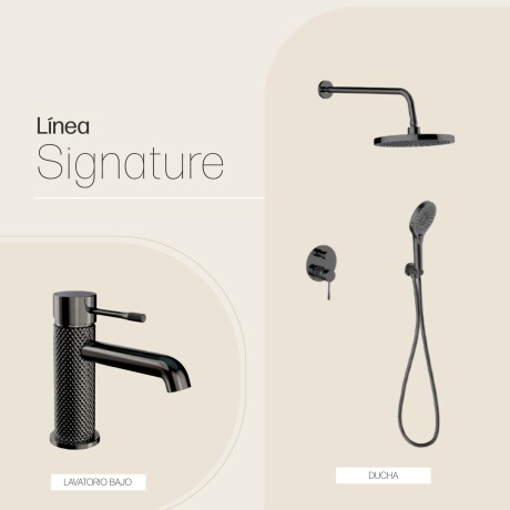 Juego De Griferia Incluye Lavatorio Bajo Y Ducha Embutida GRAFITO-GUNMETAL