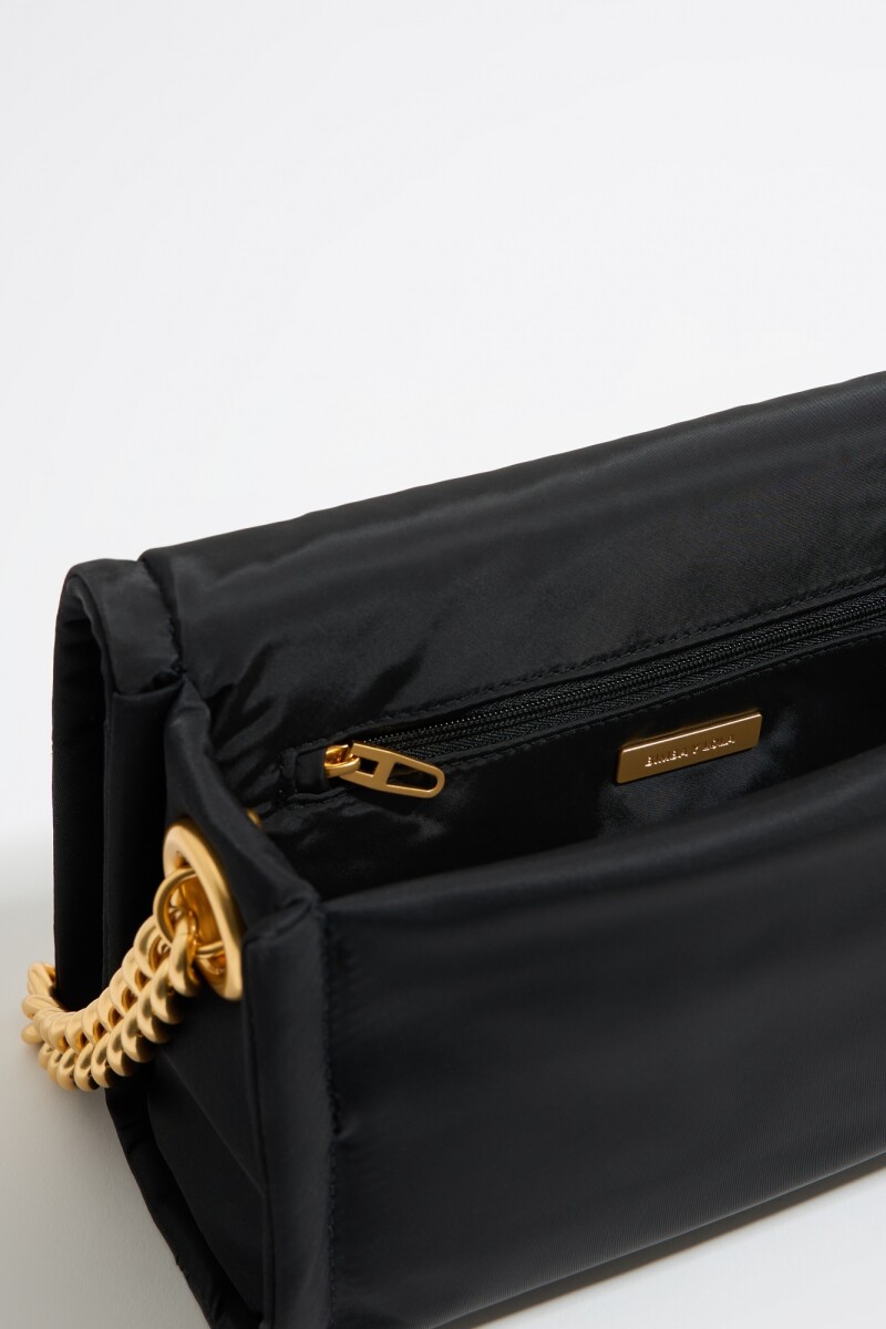 BOLSO SOLAPA MEDIANO NYLON Negro