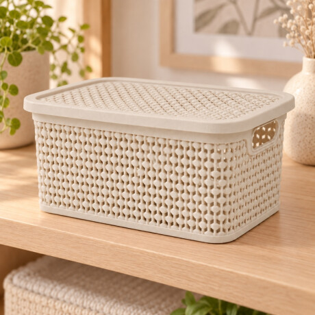 Caja simil ratán 2,5 Lts BEIGE