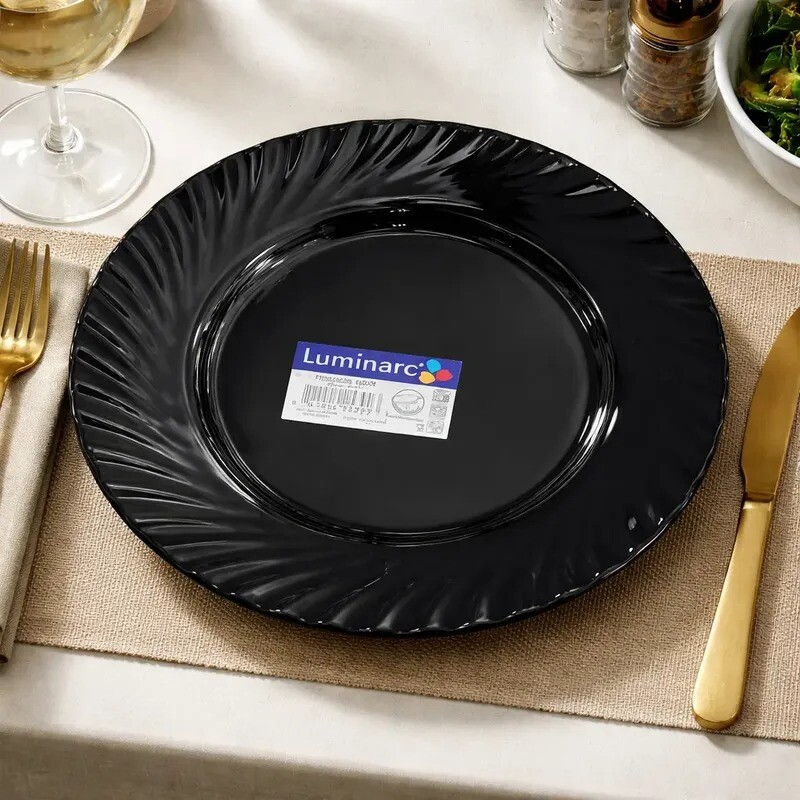 Plato Llano Negro 24cms -Trianon - Luminarc Plato Llano Negro 24cms -Trianon - Luminarc