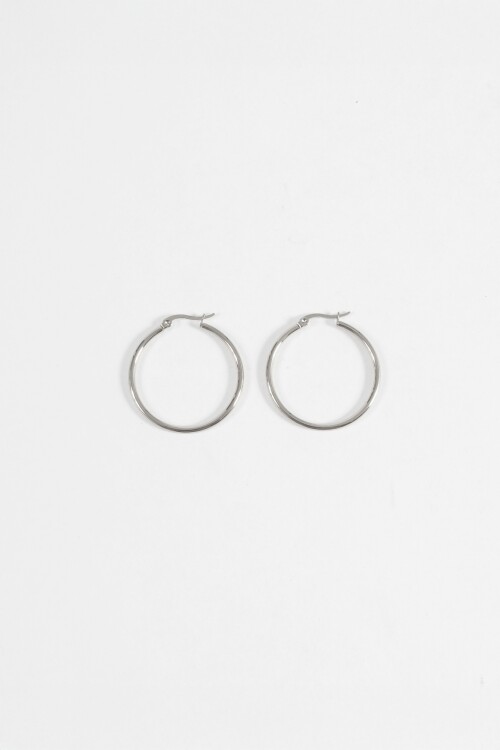 Aros acero large plateado