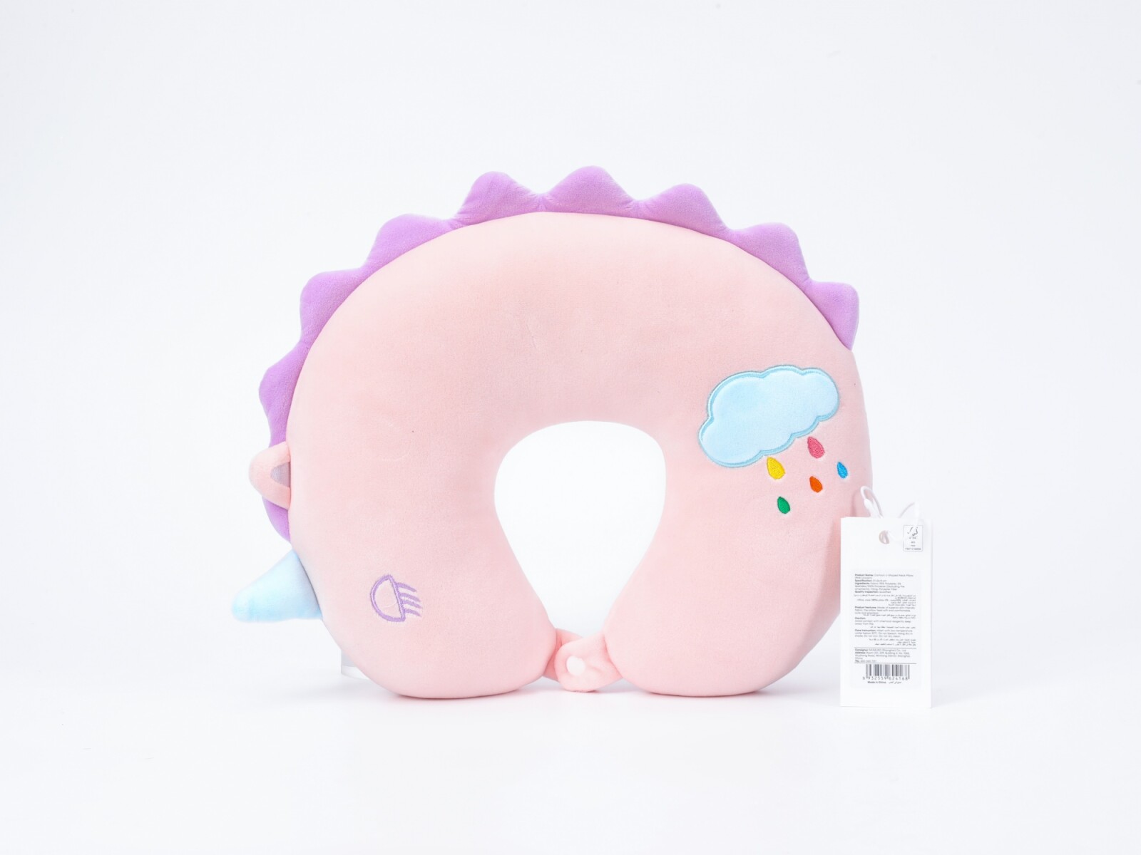 ALMOHADA PARA EL CUELLO CON FORMA DE U DE DIBUJOS ANIMADOS (UNICORNIO ROSA) 
