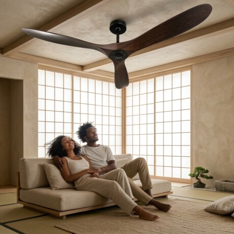 Ventilador De Techo 3 Aspas Simil Madera Oscura Con Control Ventilador De Techo 3 Aspas Simil Madera Oscura Con Control