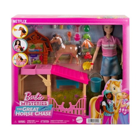 Muñeca Barbie Mysteries Cuidado de Ponys con Accesorios 001