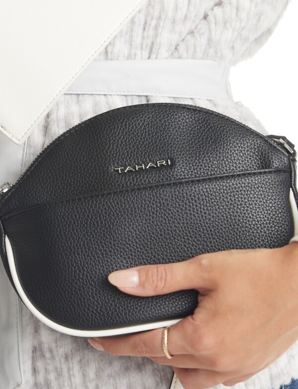 Cartera Crossbody Con Monedero NEGRO/BLANCO