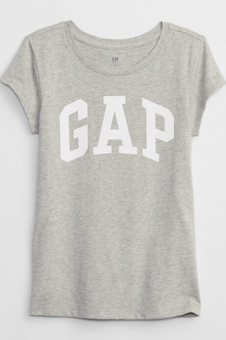Remera Logo Gap Con Brillantina Niña Light Heather Grey B08