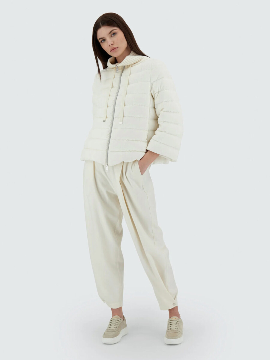 Herno - Campera corte boxy y cropped de viscosa efecto pana 