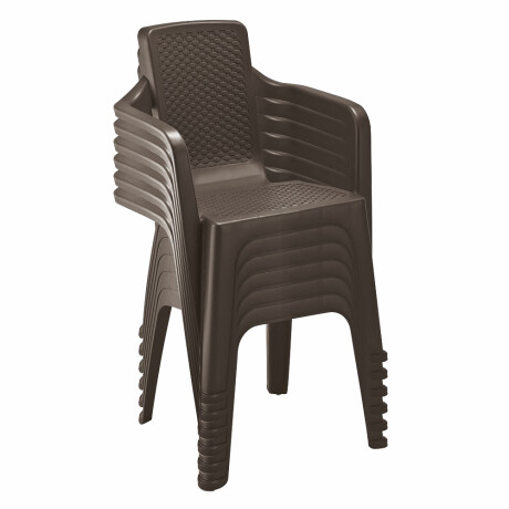 Set Patio Jardín Rimax Mesa Plegable Red + 2 Sillas c/ Brazo Marrón