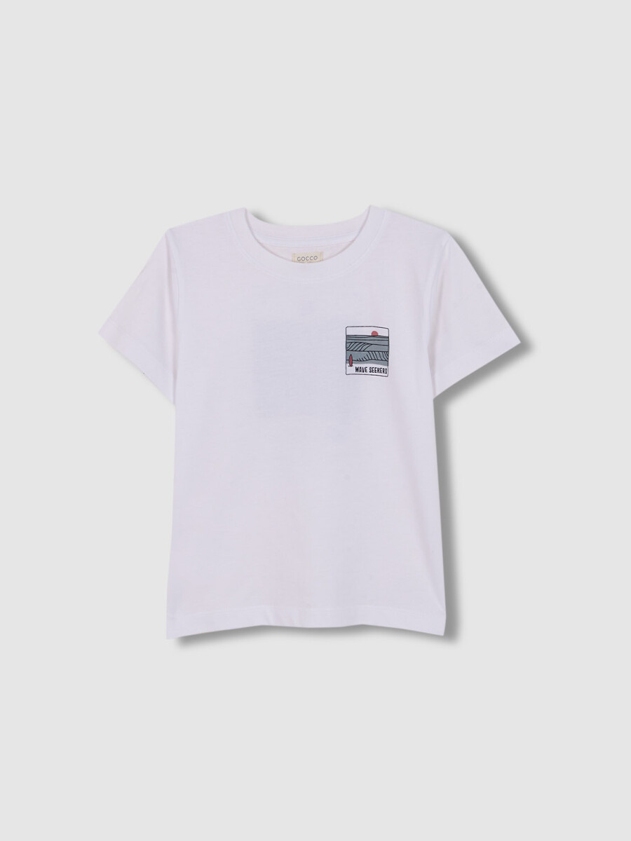 Camiseta Print Waves Blanco