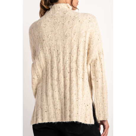 Polera Texturada Bouttonne Beige Melange