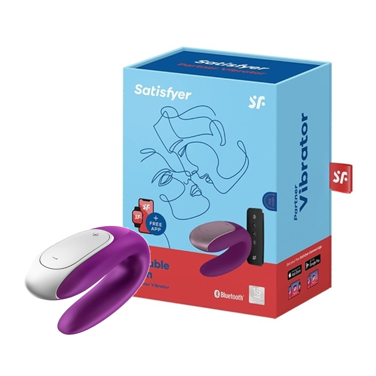 Vibrador Mando A Distancia Bluetooth Y Control Remoto Satisfyer Double Fun - Violeta 