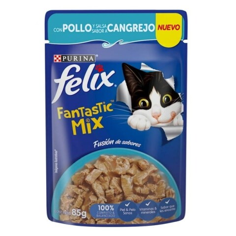 FELIX FANTASTIC CON POLLO EN SALSA DE CANGREJO 85 GRAMOS