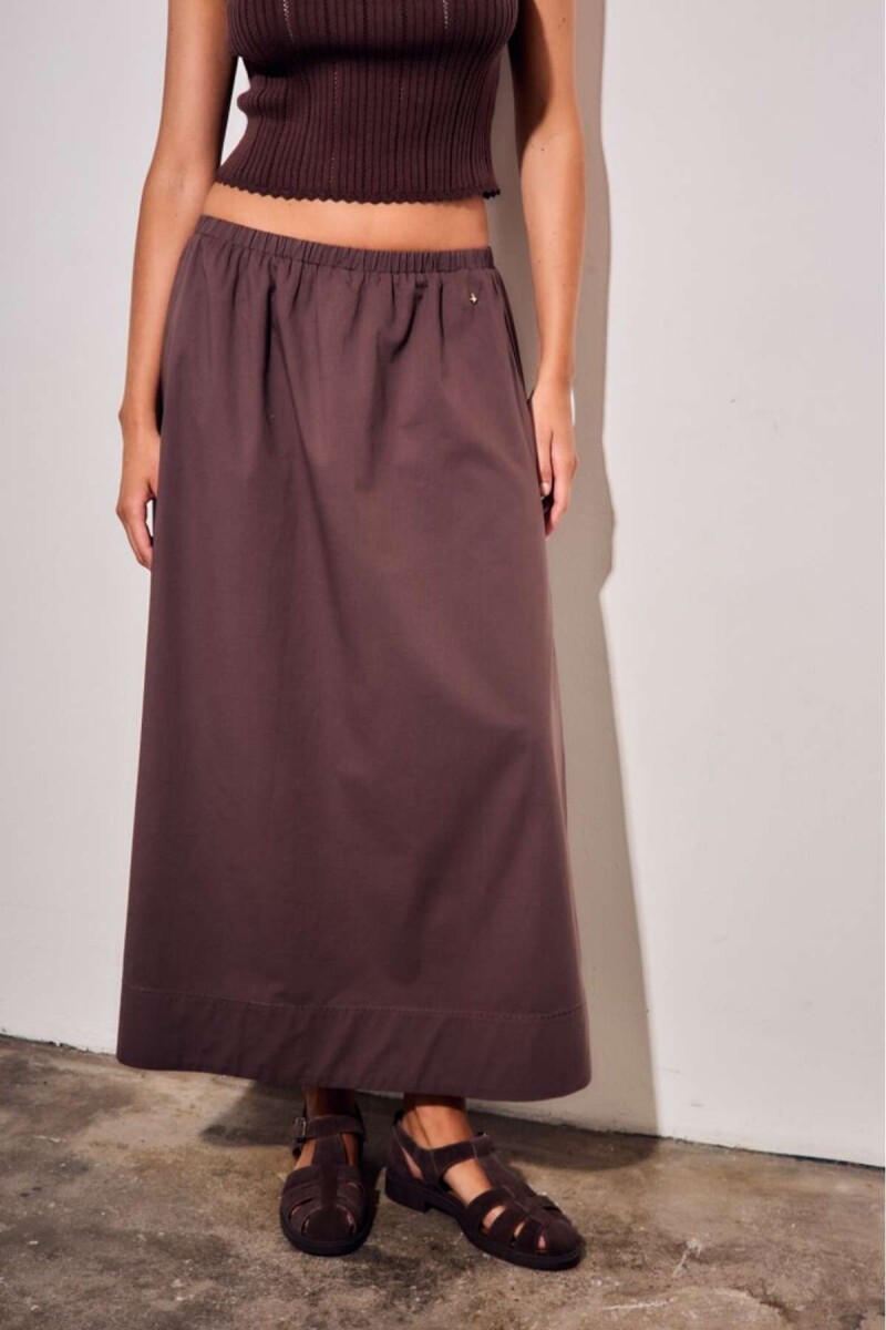 Falda Midi - Chocolate 