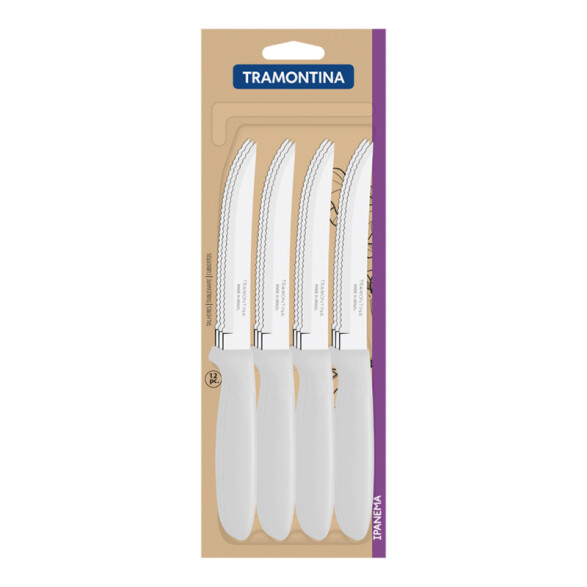 Cuchillos 12 piezas, mango blanco "IPANEMA" -TRAMONTINA TN8304