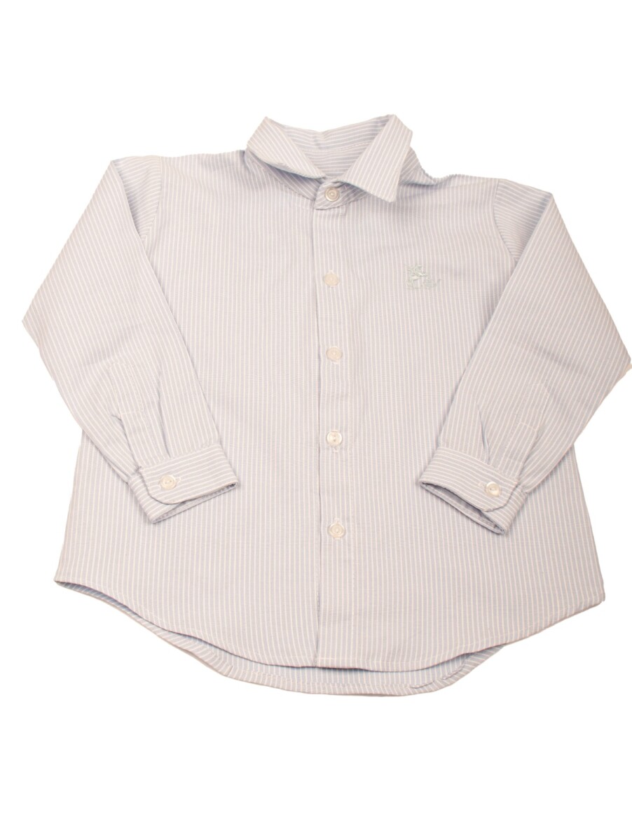 Camisa de Niño/a - blanca con rayas celeste 