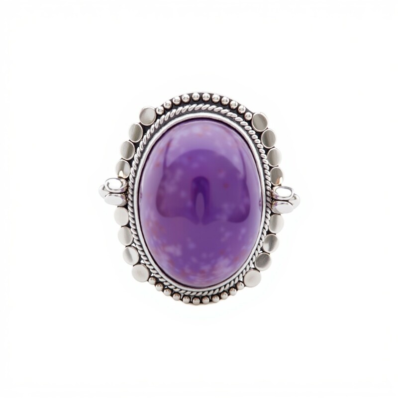 Anillo Oval-Plata 925-Piedra amatista imperial-AN3297 conpiedra